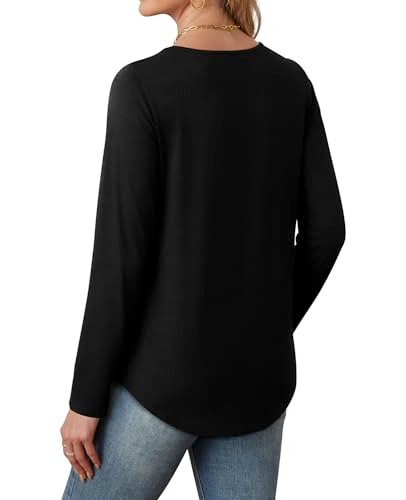 2024 Women's Boat Neck Long Sleeve T-Shirt: Casual Fall Tops for Fitted Style
