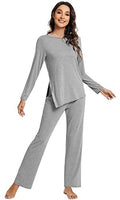 Women's Bamboo Viscose Long Sleeve Pajama Set - Soft Loungewear S-XXL