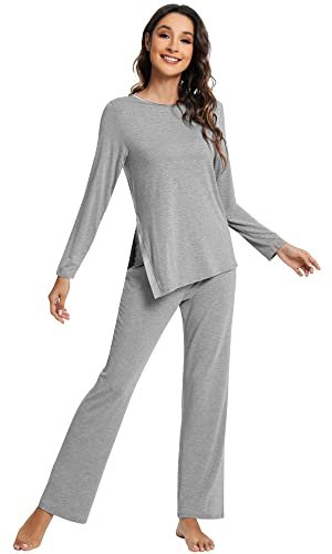 Women's Bamboo Viscose Long Sleeve Pajama Set - Soft Loungewear S-XXL