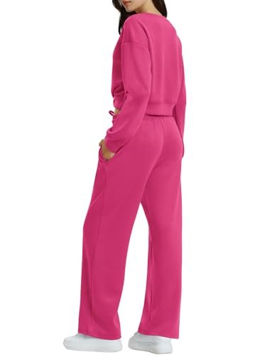 Cozy Women's Lounge Set with Twist Front Cropped Sweatshirt