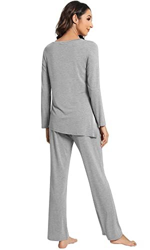 Women's Bamboo Viscose Long Sleeve Pajama Set - Soft Loungewear S-XXL