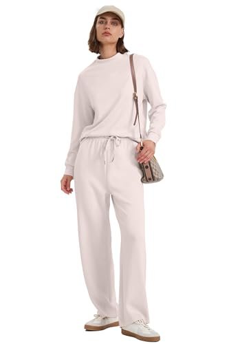 Fall Lounge Sets for Women: Mock Neck Top & Wide Leg Pants