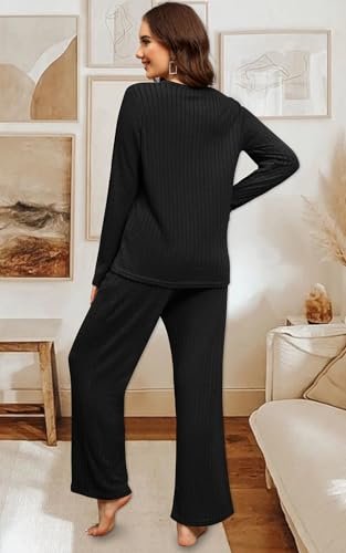 Women's Cozy Two-Piece Lounge Set with Pockets