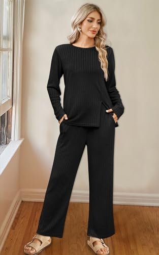 Women's Cozy Two-Piece Lounge Set with Pockets