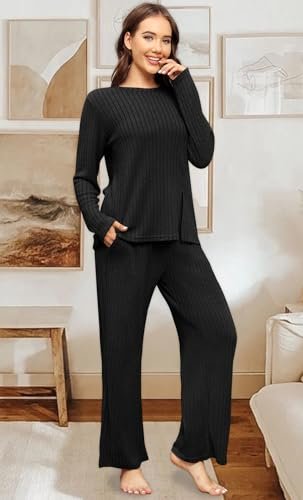 Women's Cozy Two-Piece Lounge Set with Pockets