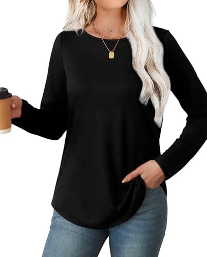 2024 Women's Boat Neck Long Sleeve T-Shirt: Casual Fall Tops for Fitted Style