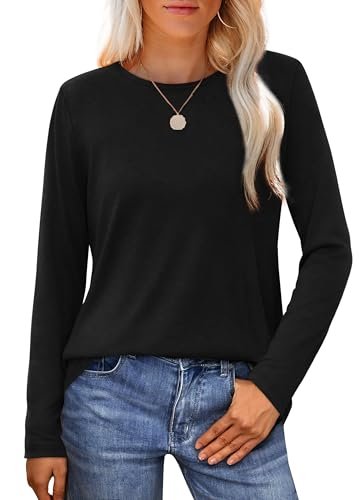 2024 Women's Boat Neck Long Sleeve T-Shirt: Casual Fall Tops for Fitted Style
