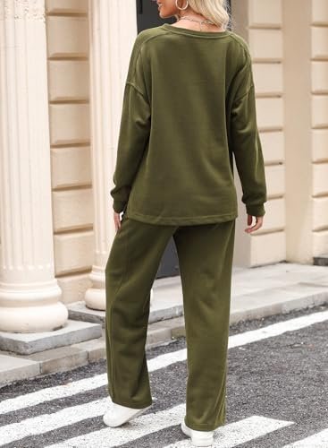Dokotoo Women's Cotton 2-Piece Casual Sweatsuit Set for Fall