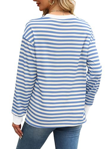 Striped Long Sleeve Tunic Tops for Women