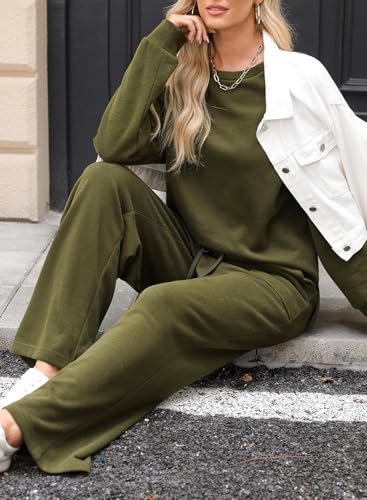 Dokotoo Women's Cotton 2-Piece Casual Sweatsuit Set for Fall