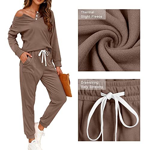 Women's Button Down Lounge Set with Pockets