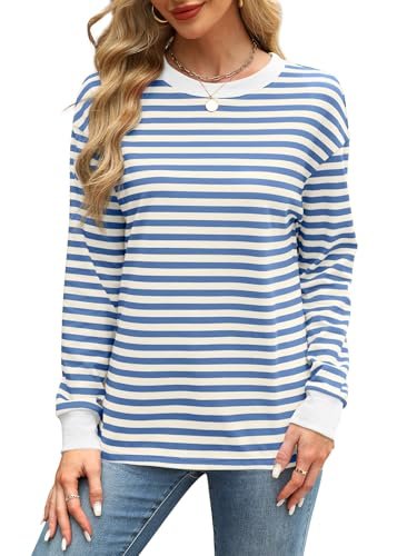Striped Long Sleeve Tunic Tops for Women